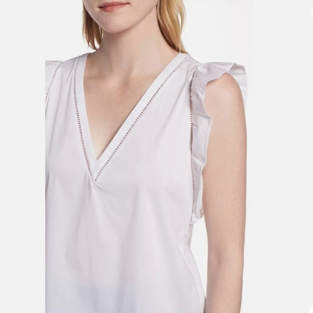 1901 | Small | White | V-Neck Blouse